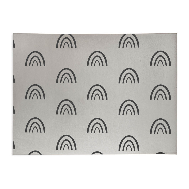 Plain Bows Kids Play Mat, Rectangle 3' x 5', Charcoal