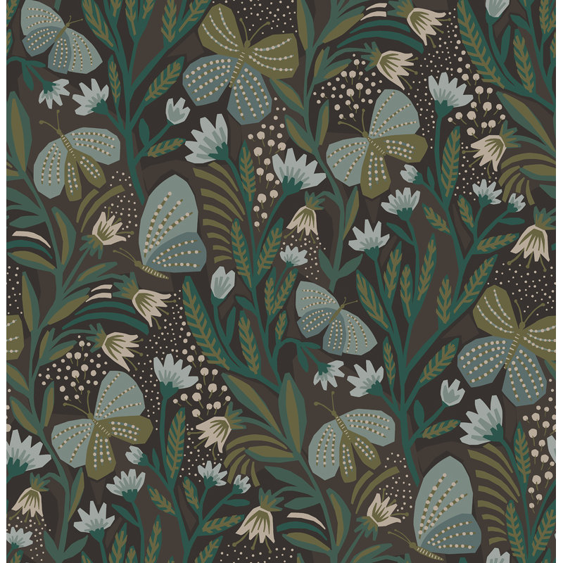 Papier peint adhésif bleu et gris Papillon Flutter, Bleu