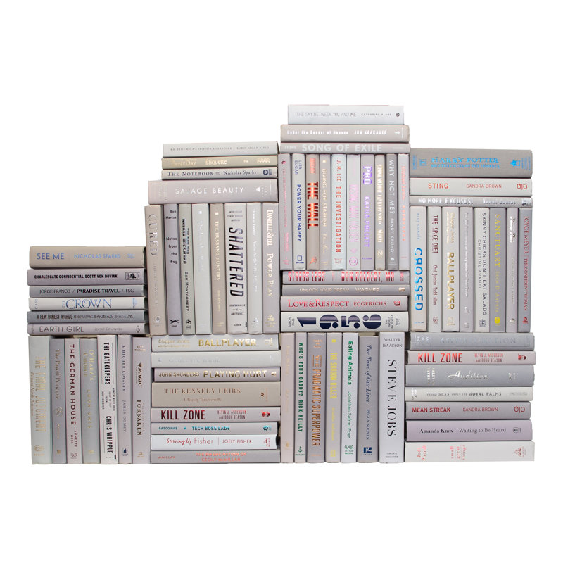 Livres décoratifs - Mur de livres en marbre - Ensemble de 75 livres gris, 75