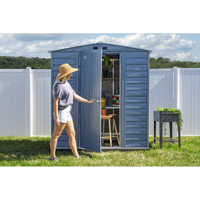 6 ft. x 7 ft. Blue Grey Galvanized Steel Storage Shed