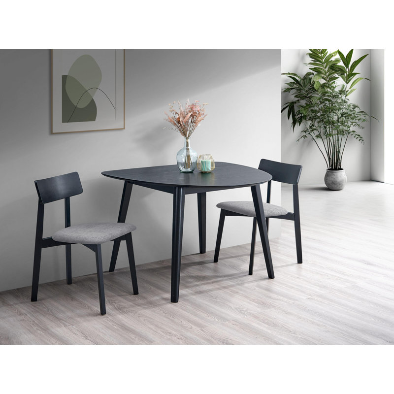  43" Black Wood Dining Table