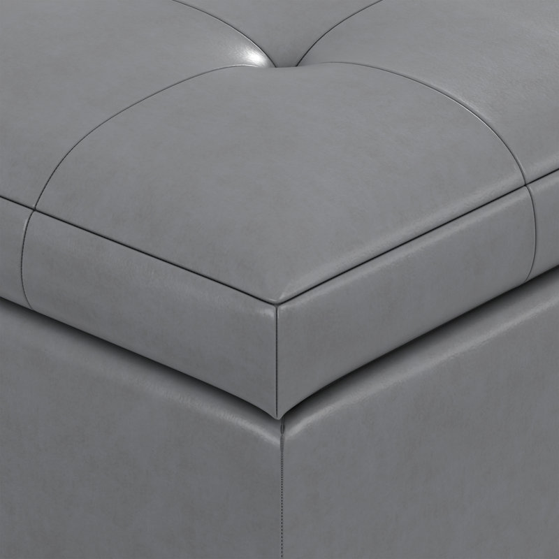 Banc repose-pieds avec rangement caché Cosmopolitan, Gris pierre