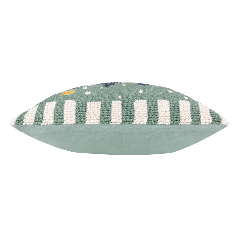 Polar Bear Blue Square Cushion, Polyester