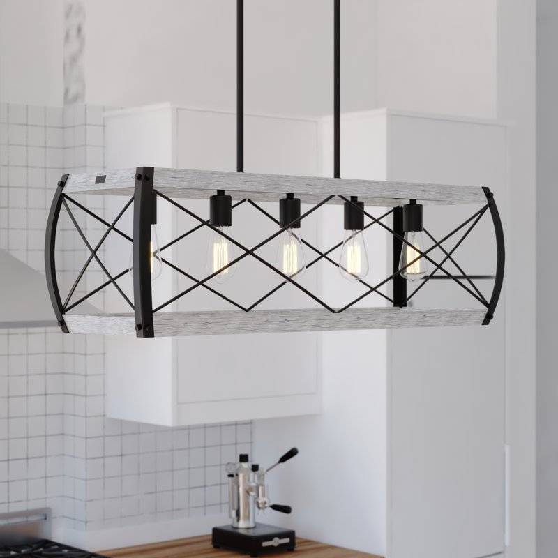 5 - Light Textured Black Kitchen Island Pendant