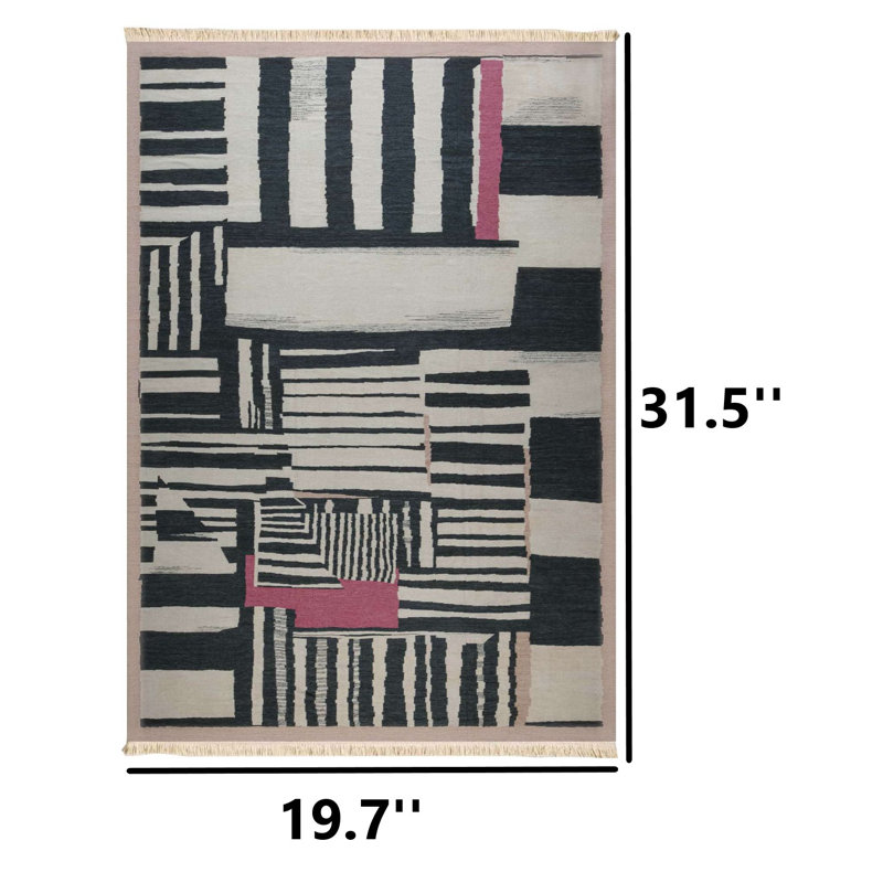 Modern Abstract Block Stripe Rug