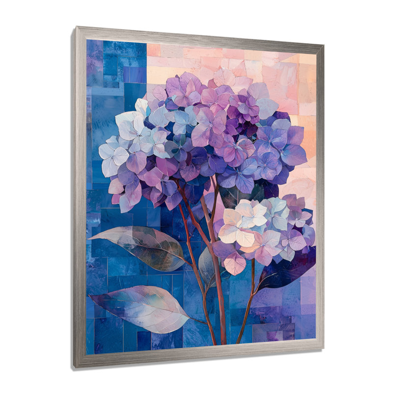 Murray - Floral Canvas Wall Art, Reproduction encadrée d'une seule photo, Argent argent, H 44 po x l 34 po
