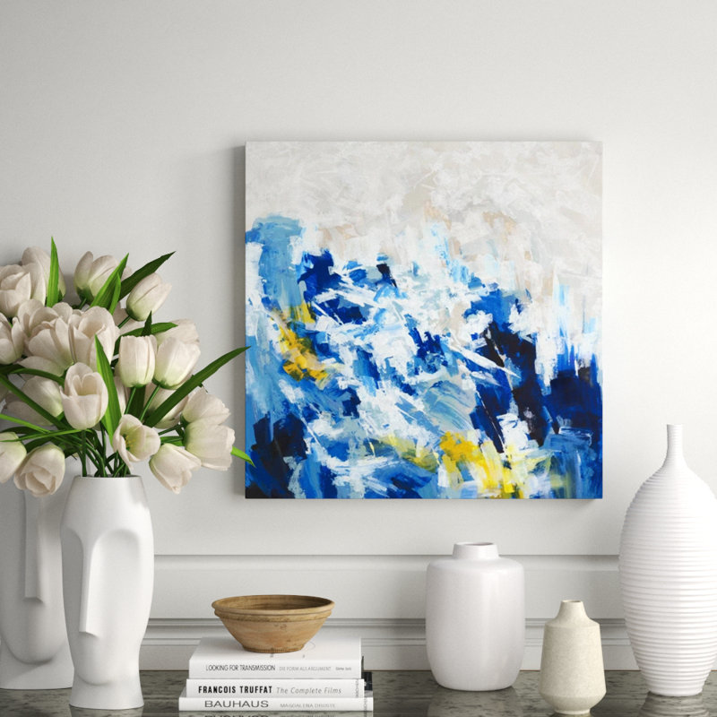 Winter Waves I Painting by Barclay Butera, 24" H x 24" W x 1.5" D, Outdoor