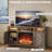 Modern Media TV cabinet with Electric Fireplace, Adjustable LED Lights & Storage Cabinet for TVs up to 65 Inches - App & Remote Controlled Entertainment Center for Living Room-664974524