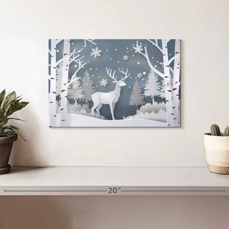 Snow White Deer, 8" H x 12" W