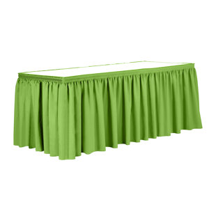 Ultimate Textile 7 Ft. Shirred Pleat Polyester Table Skirt - 42" Bar Height, Cobalt Blue