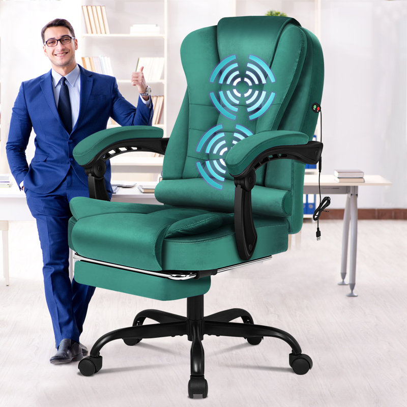Heidlersburg Velvet Executive Chair, Green