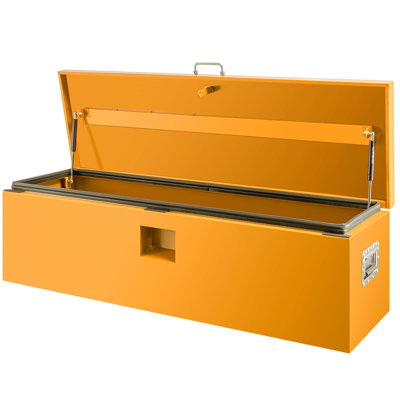 Boîte à outils robuste en acier pour camion, coffre à outils de rangement imperméable avec serrure et clés, organisateur résistant aux intempéries pour ramassage, lit de camion, véhicule récréatif et remorque