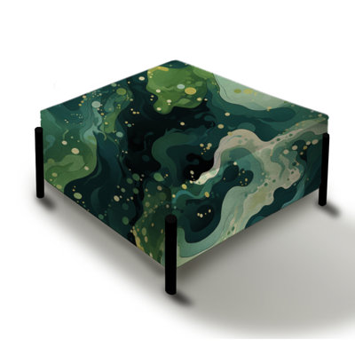 Green Celestial Aura Camouflage - Camouflage Large Square Ottoman