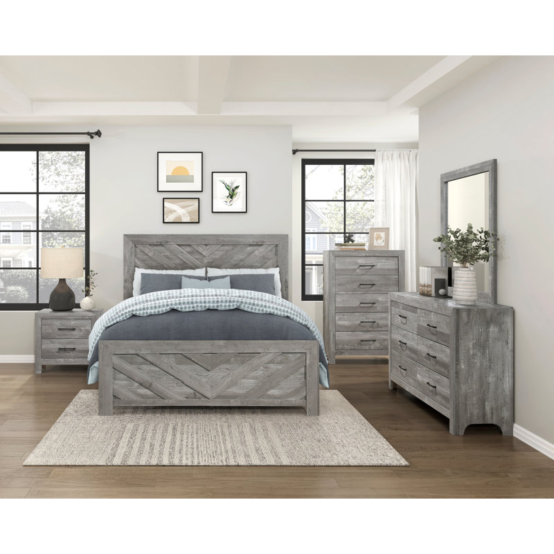 Ashilee Engineered Wood Square Dresser Mirror, Gray