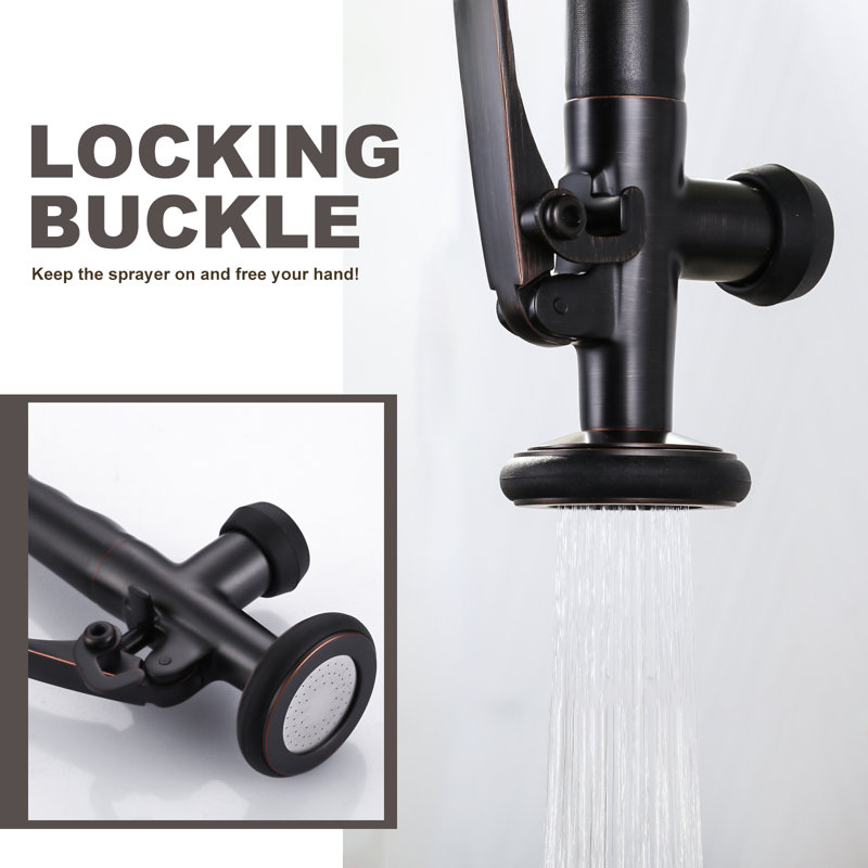 Oil Rubbed Bronze High-Arc Single Handle Kitchen Faucet with Pull-out Spray