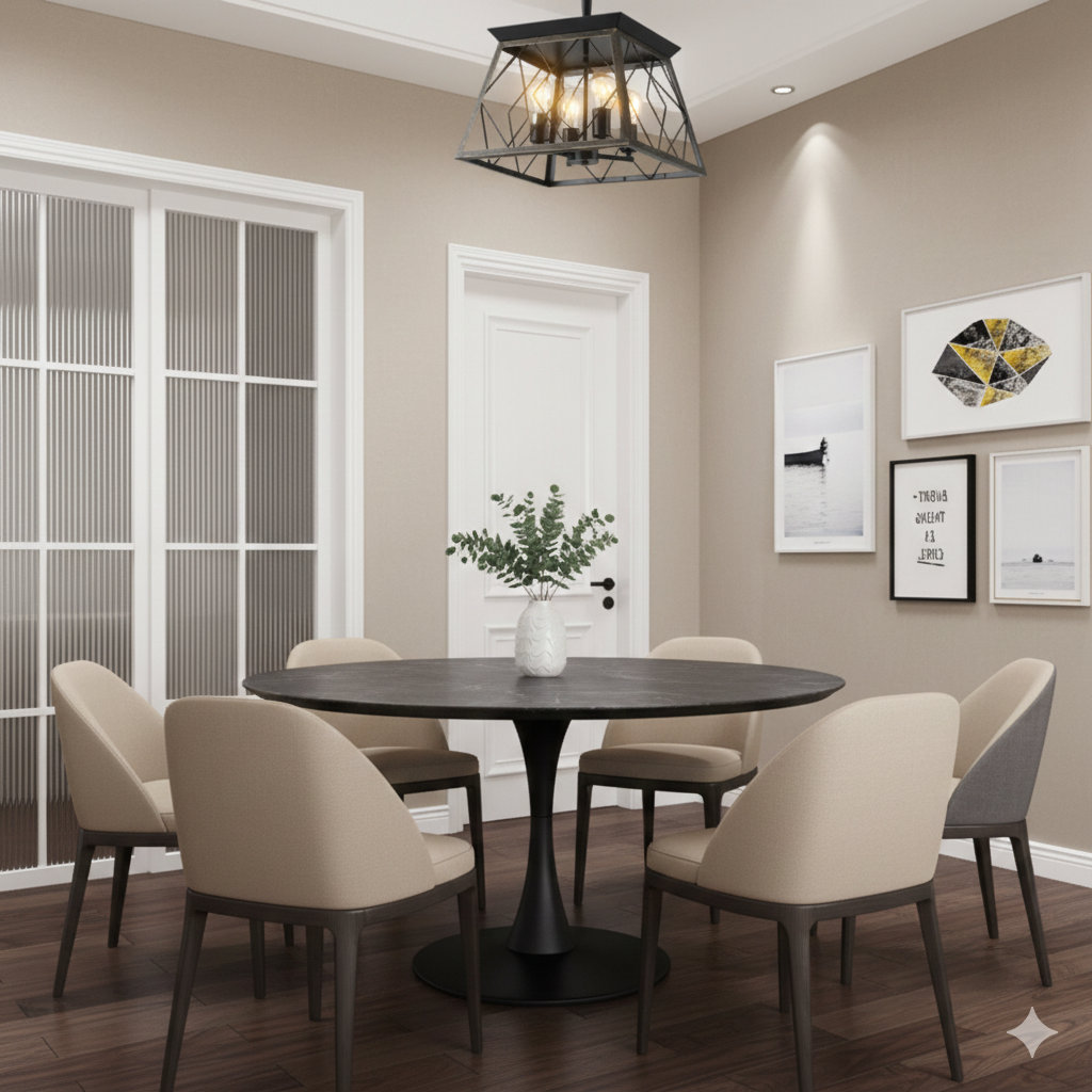Orren Ellis A 16-Inch Black And Gold Industrial Four-Light Pendant ...