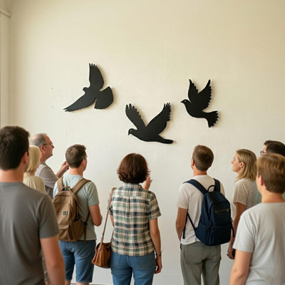 Ensemble de 3 oiseaux en métal
