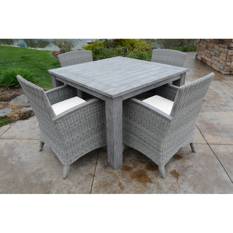 Bella Wicker Outdoor Dining Armchair, Canvas Natural Sunbrella® Canvas, Gray