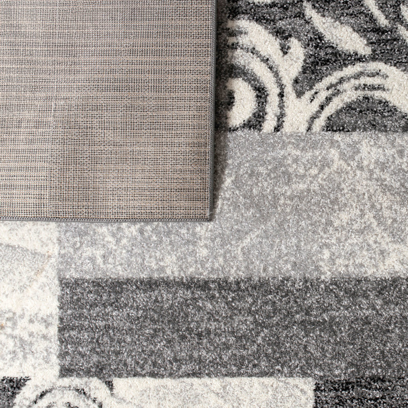 Tapis crème / gris Saddleback, Rectangle 7 pi 10 po x 11 pi 2 po