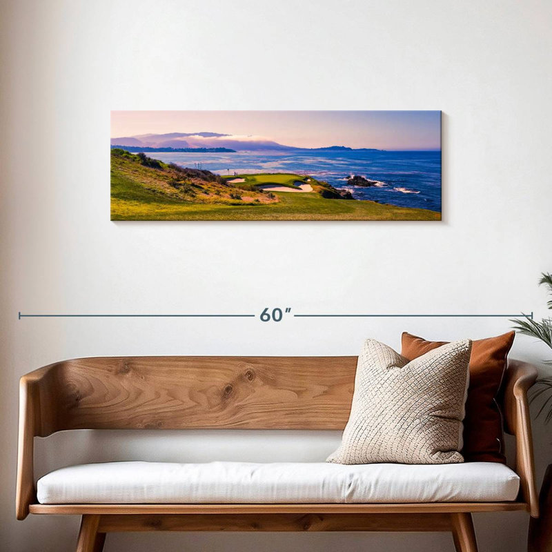 Plage de galets sur toile, H 14 po x l 42 po x P 1,25 po