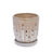 Handmade Ceramic Planter Set Of 2, 8" & 6" Diameter, Beige With Vertical Stripes & Oval Holes, For Orchids & Herbs Indoor/Outdoor Shelf & Table Use, Breathable Clay-791793030