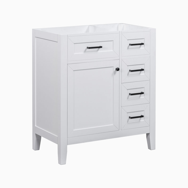 Base de meuble-lavabo simple 29,52 po seulement, Blanc