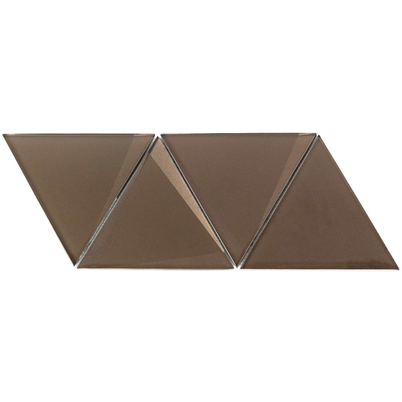 Remington 6” Triangle 3D Glass Mosaic Tile, Bronze