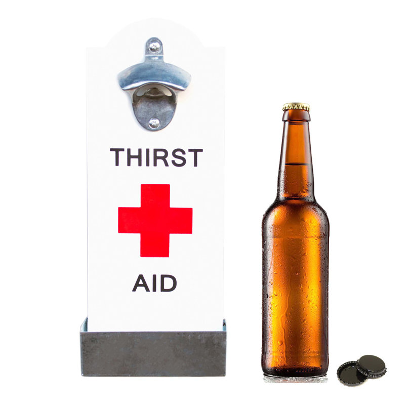 Thirst Aid Hangable Bottle Opener, White