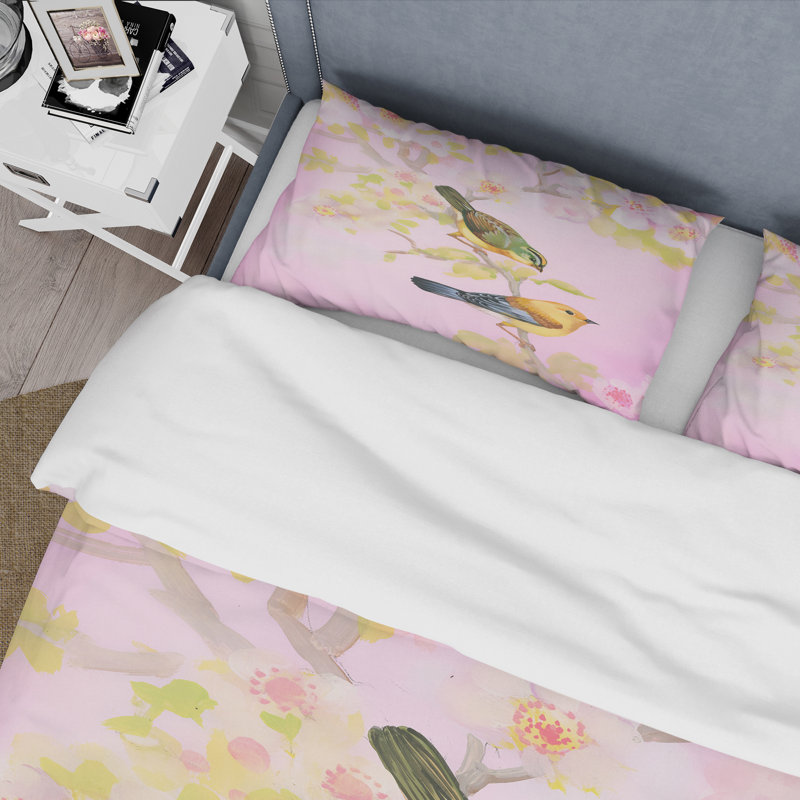 Beautiful Beautiful Brights On Branch - Ensemble de housse de couette traditionnel - Microfibre de polyester