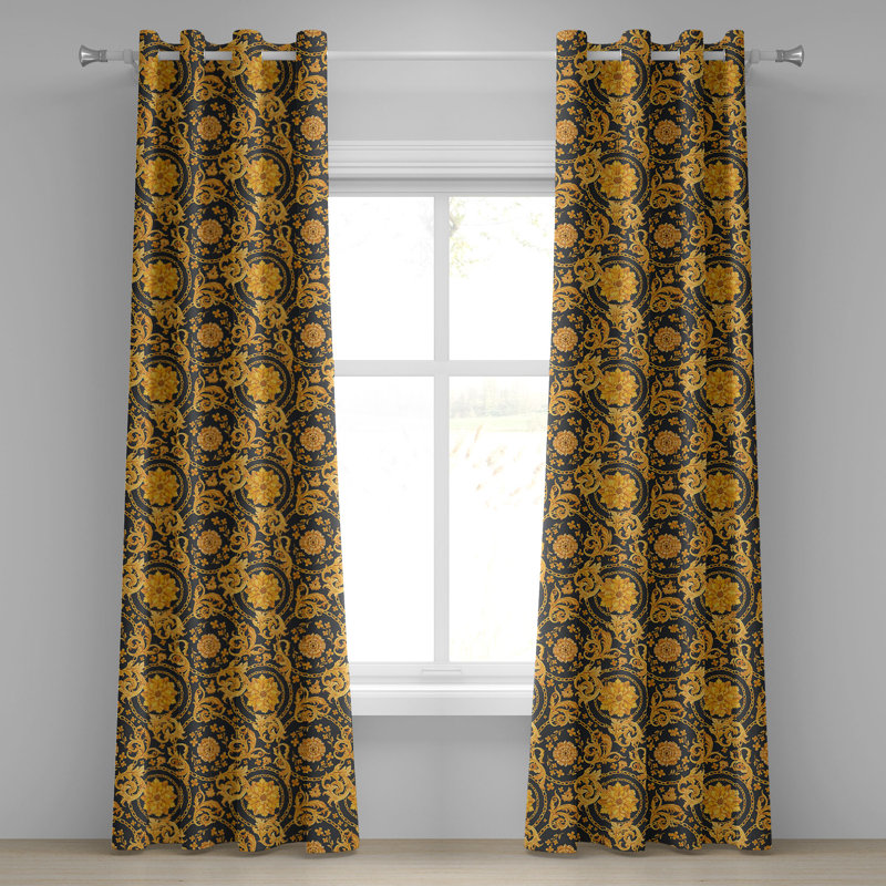 Rideau à œillets Astoria Grand Vintage Art Deco Damask, L 50 po x L 84 po