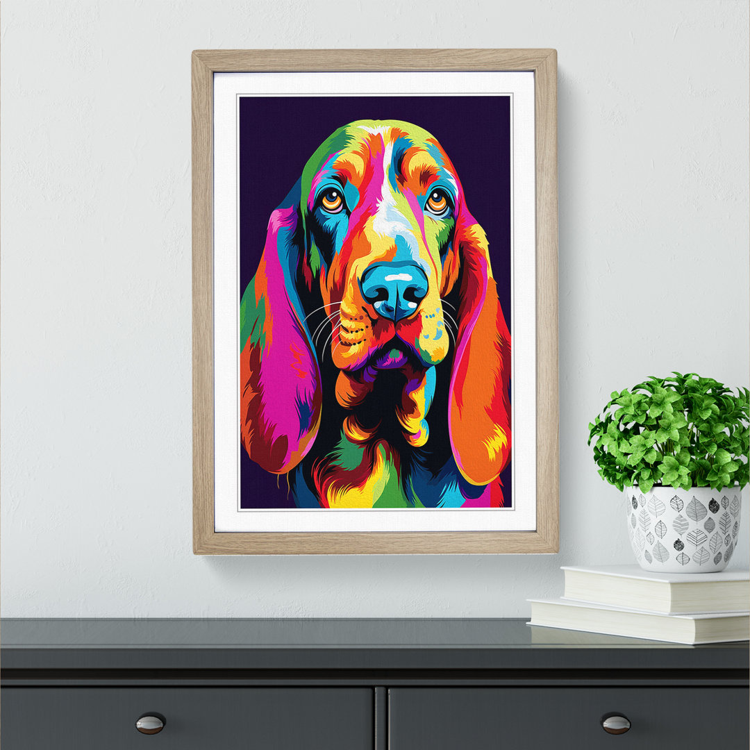 Basset Hound Pop - Framed Print