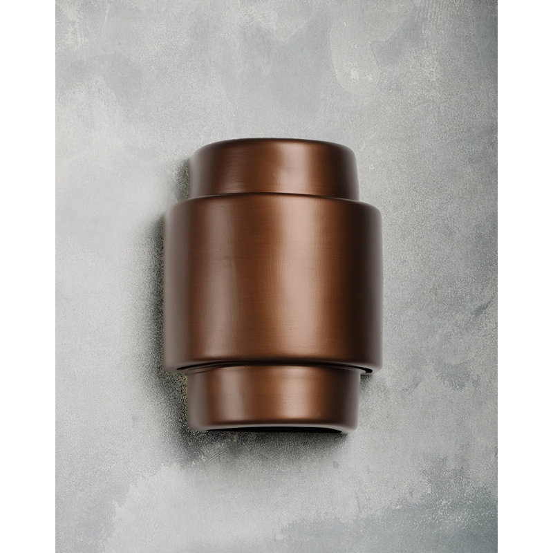 Chiyeko Ceramic Wall Light, LED Bulb Included, 13.5" H x 10" W x 6" D, Rubbed Bronze