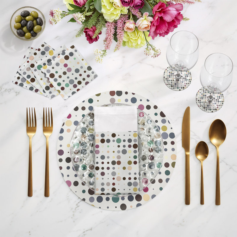 Sous-verres ronds en cuir Mod Confetti Sophisticate, Sophistiqué