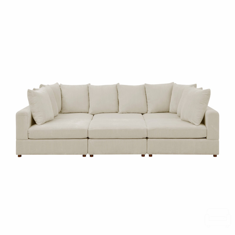 6 - Piece Modular Corduroy Sectional