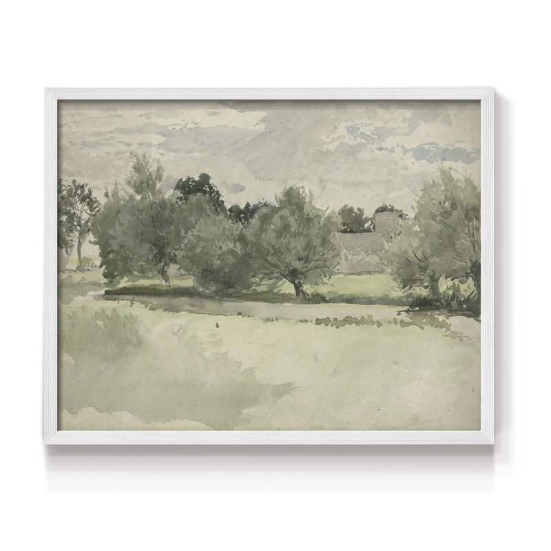 Paysages rétro-CECCXCIV - reproduction encadrée, H 22 po x l 28 po, Blanc