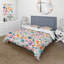 Ensemble de housse de couette Mid-Century Blue Fusion Abstractions In Motion - microfibre de polyester-177821169