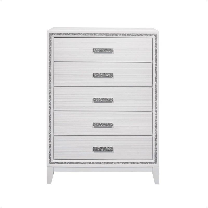 Commode blanche à paillettes almera