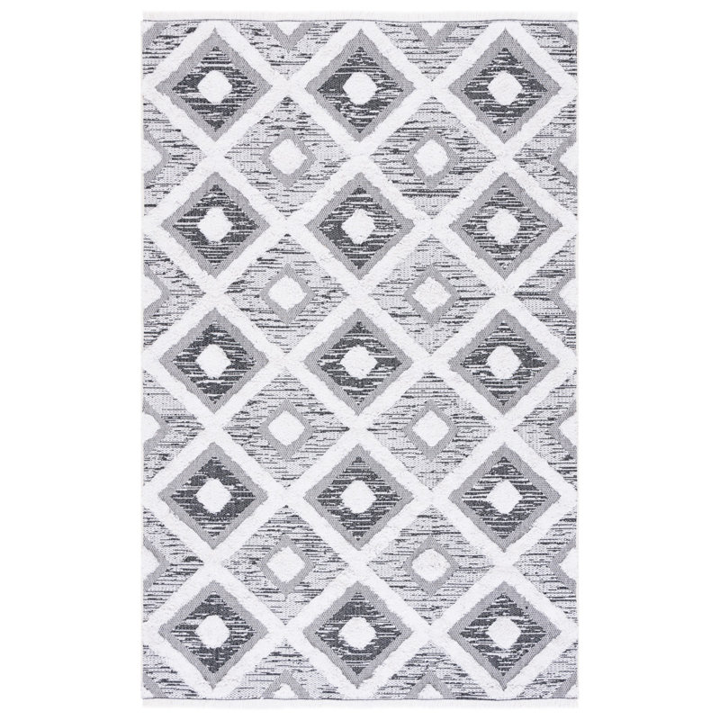 Tapis noir / ivoire Augustine 730, Rectangle 4 pi x 6 pi