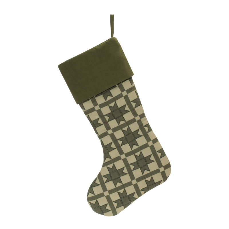 Chaussette de Noël à motif écossais H 19,5 po