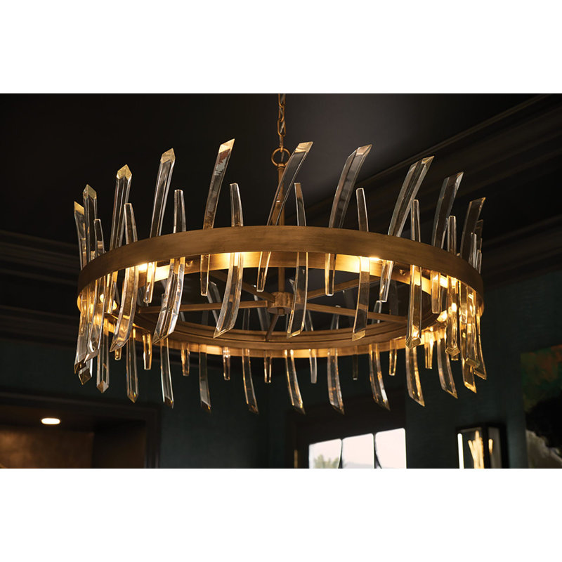 10 - Light Chandelier, Burnished Gold