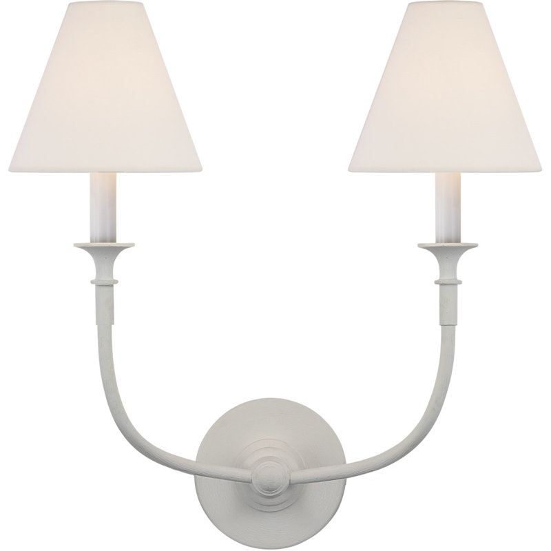 Thomas OBrien Piaf Double Sconce, Plaster White
