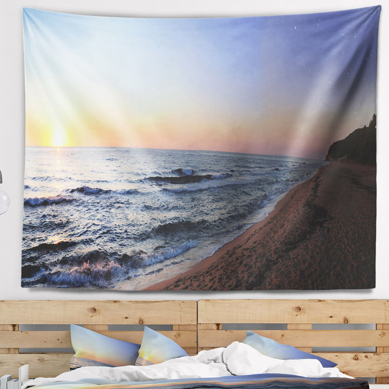 Tapisserie Seashore Sunset Beach Panorama, H 50 po x l 60 po