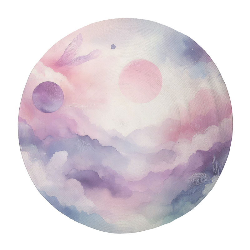 Tapis tressé Celestial Dreams, Rond 5 pi