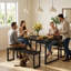 Ezzah Dining Set, Dining Table with Benches-746919456-746919459-680411272