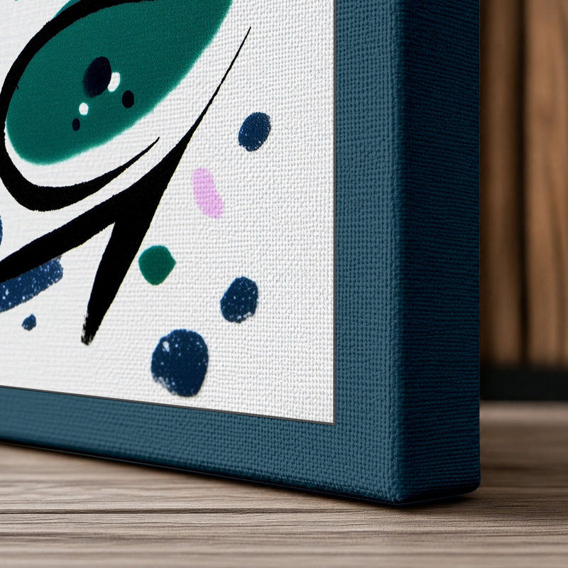 Celestial Crocodile Japandi - Print, 30x20 - 76.2 x 50.8 cm, Teal Border