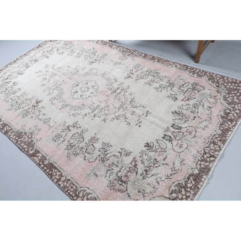 Grand tapis Oushak turc fait à la main - Élégant décor de salon de style rétro