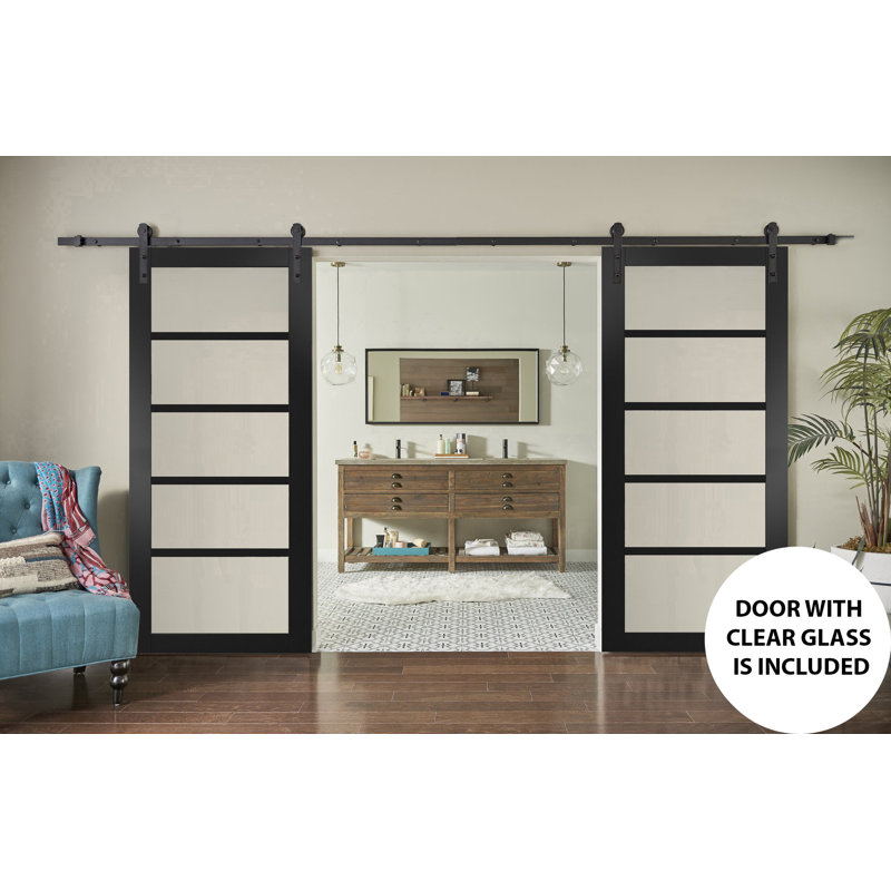 Portes de grange en bois Quadro, 64 po x 84 po