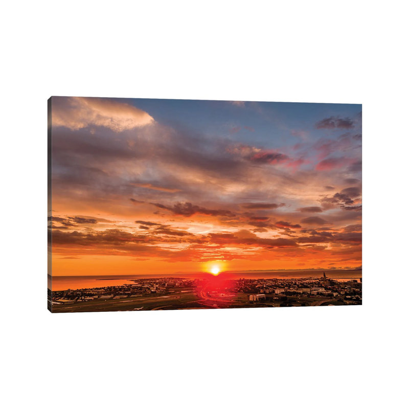 Sunset, Reykjavik, Iceland - Wrapped Canvas Print, 66.04 cm H x 45.72 cm W x 1.91 cm D