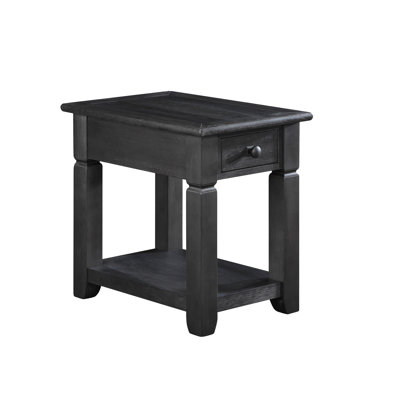 Solid Wood End Table With Drawer And USB by August Grove