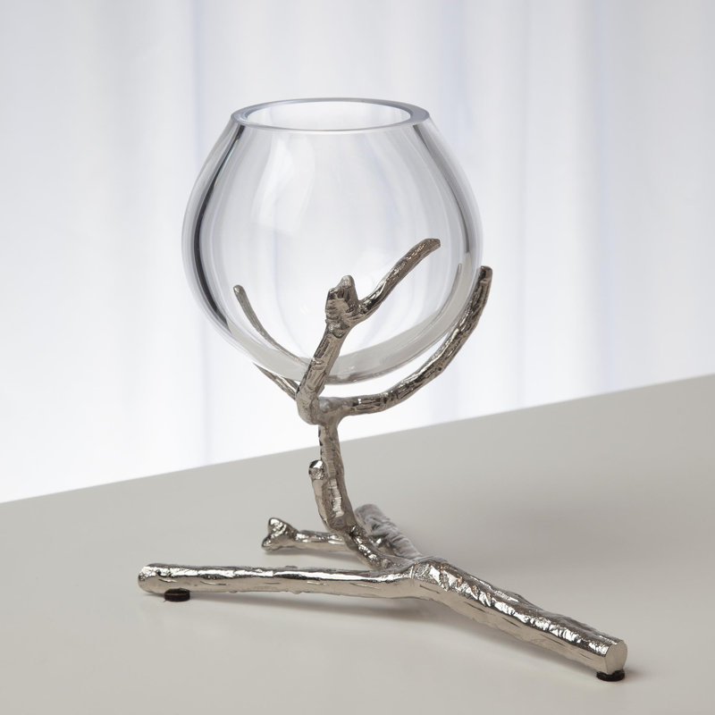 Twig Small Vase, Nickel